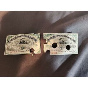 Lot 1881 GOLD BOND RAILROAD COUPON $35 ATLANTIC MISSISSIPPI OHIO RAILROAD - USED